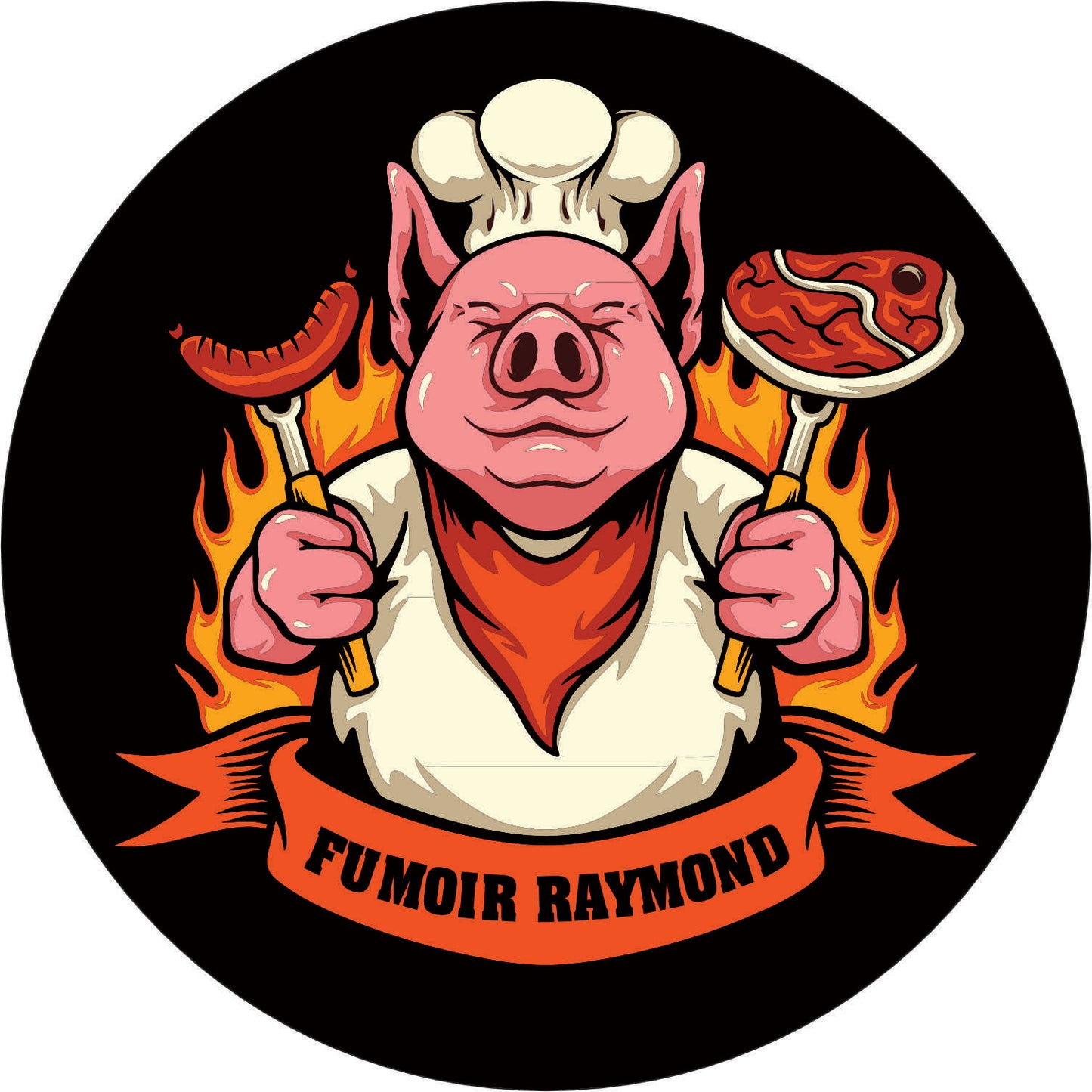 197-Single-sided illuminated sign - Custom BBQ your name