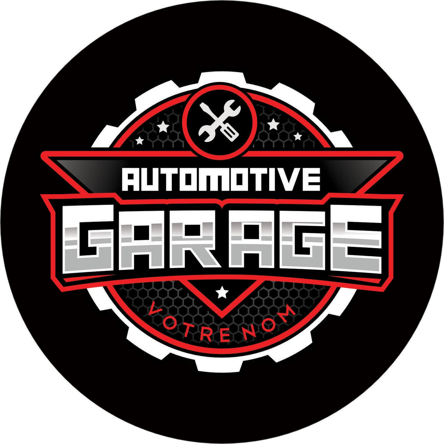 189-Enseigne lumineuse simple face - Custom Garage your name