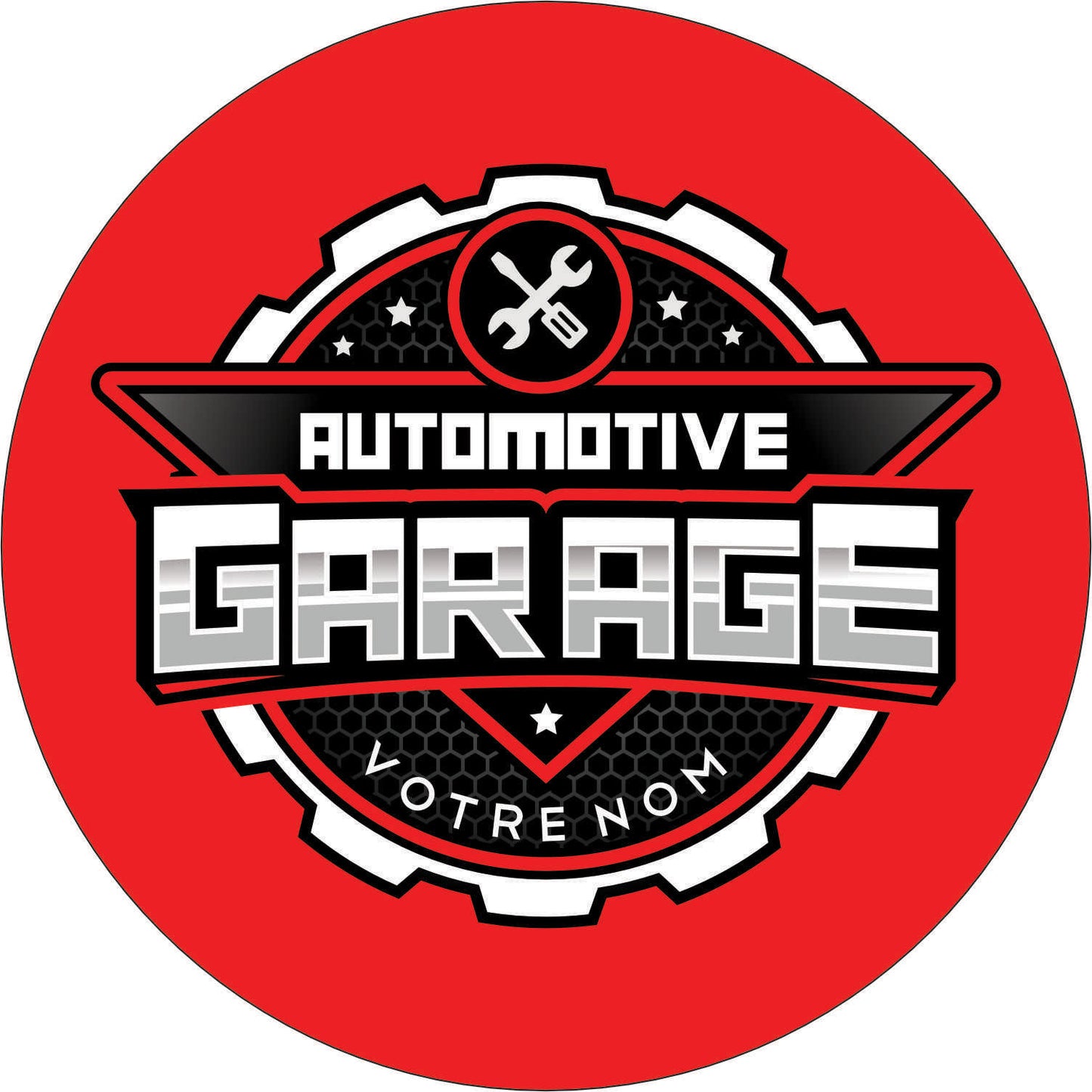 190-Enseigne lumineuse simple face - Garage votre nom personnalisé