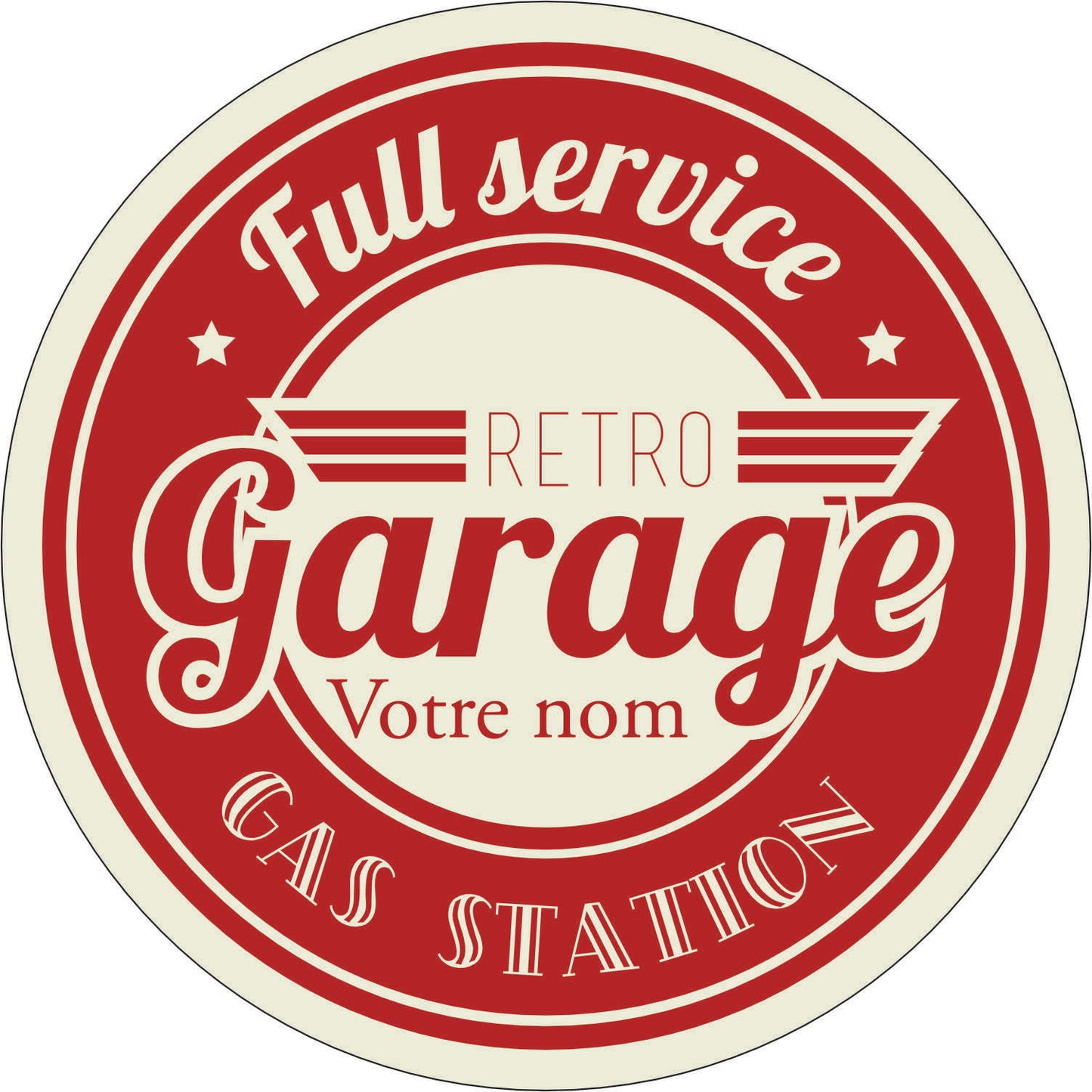192-Enseigne lumineuse simple face - Garage votre nom personnalisé