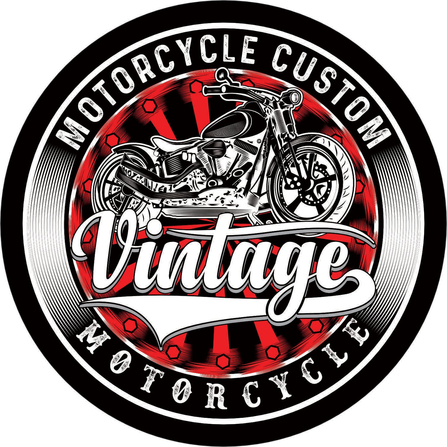 194-Wall clock - Vintage Motorcycle