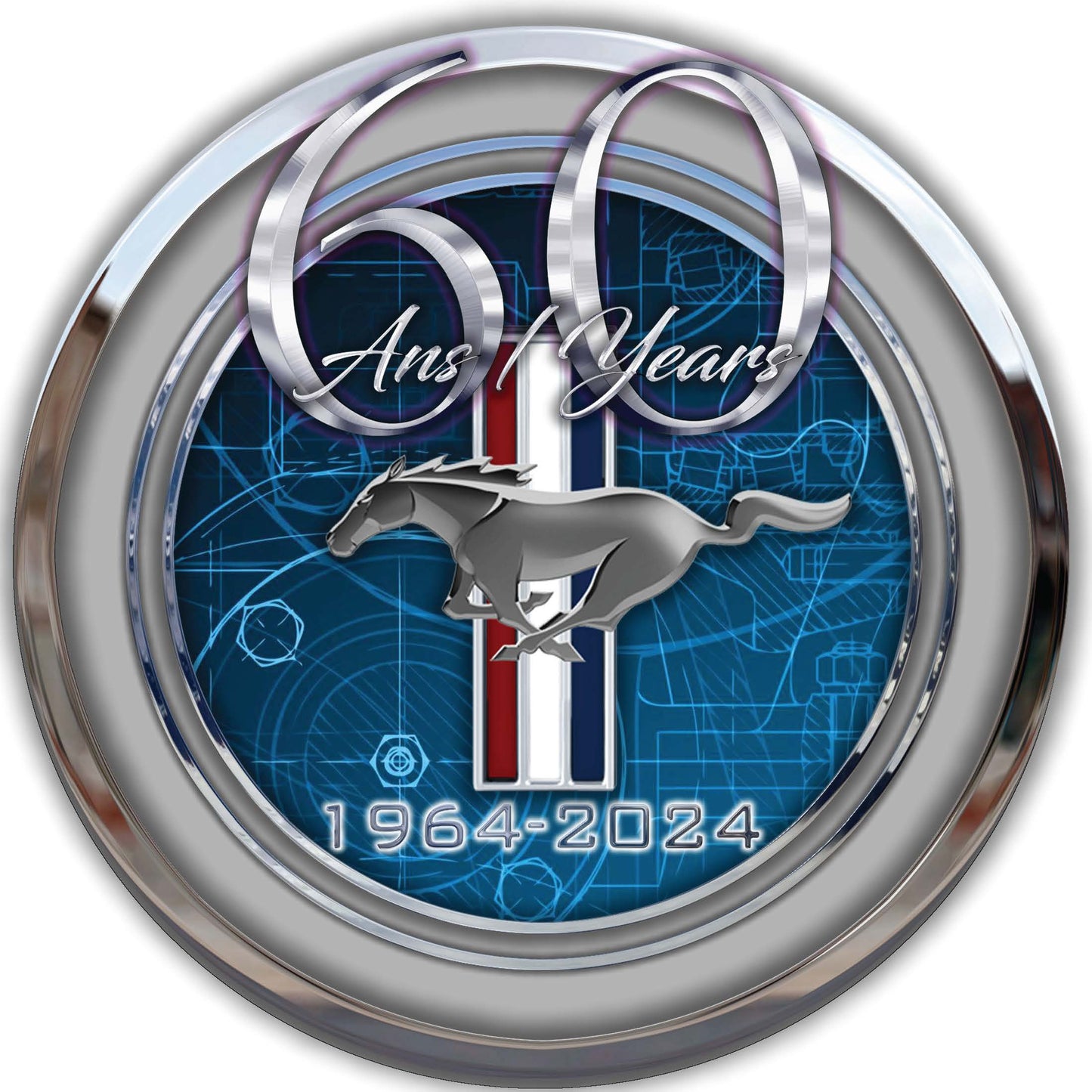 206 Horloge néon – Mustang Édition Spécial 60 ans