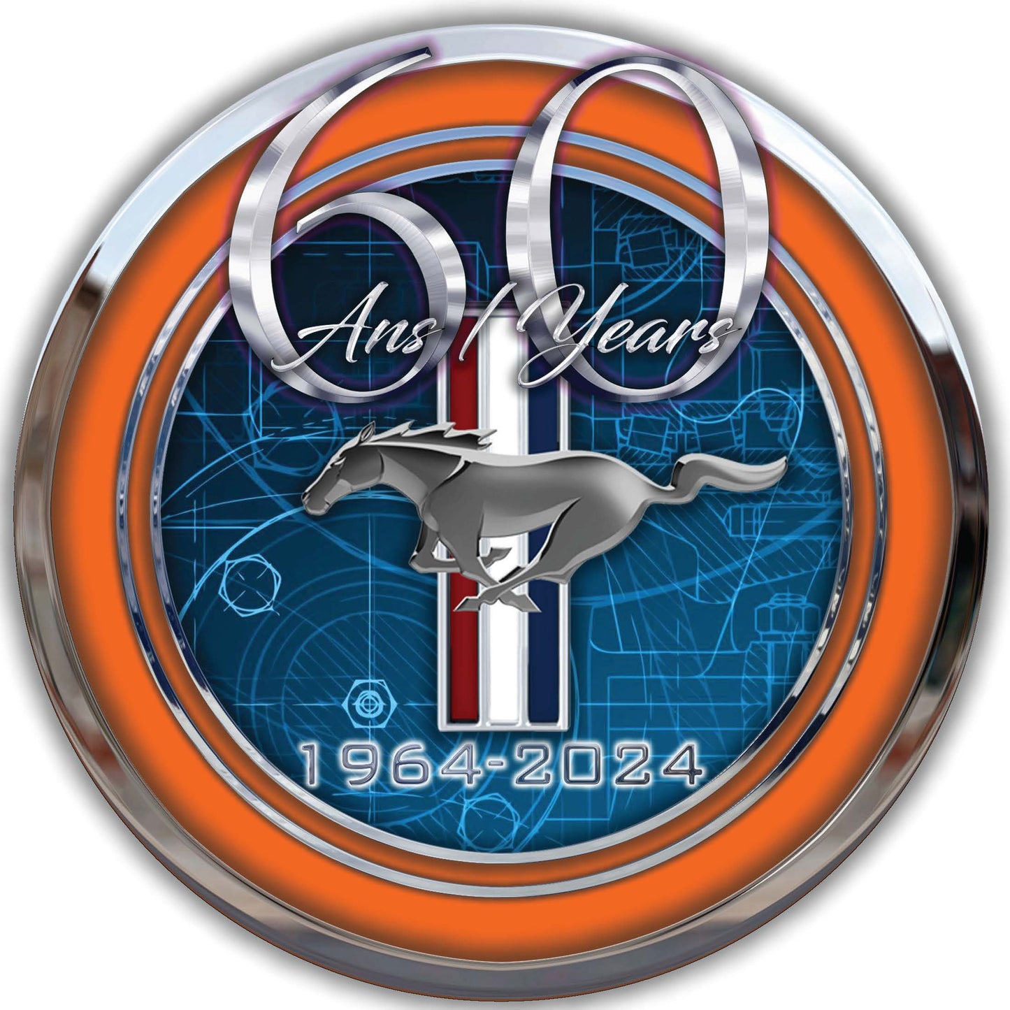 204 Horloge néon – Mustang Édition Spécial 60 ans