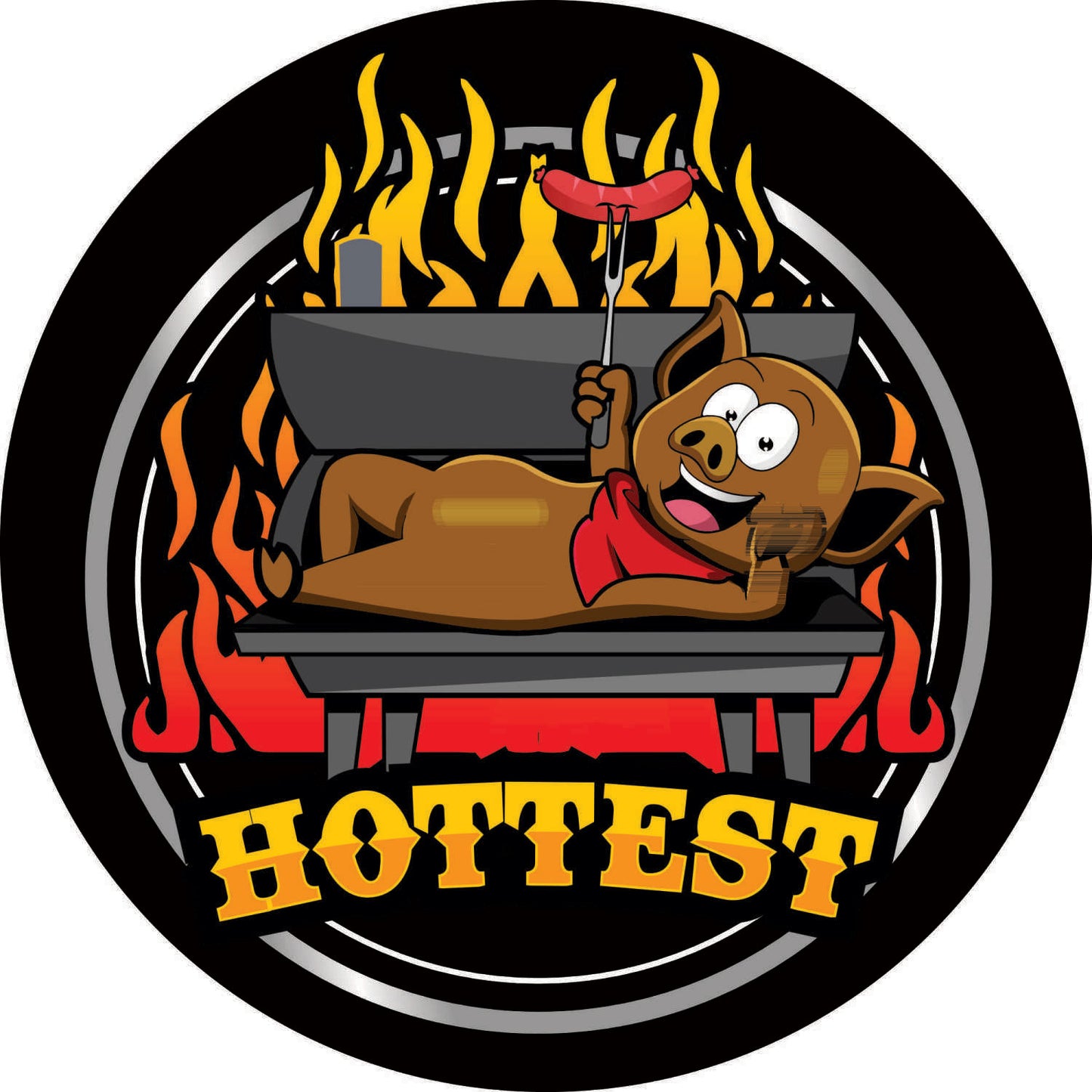 008-Horloge néon - BBQ Hottest