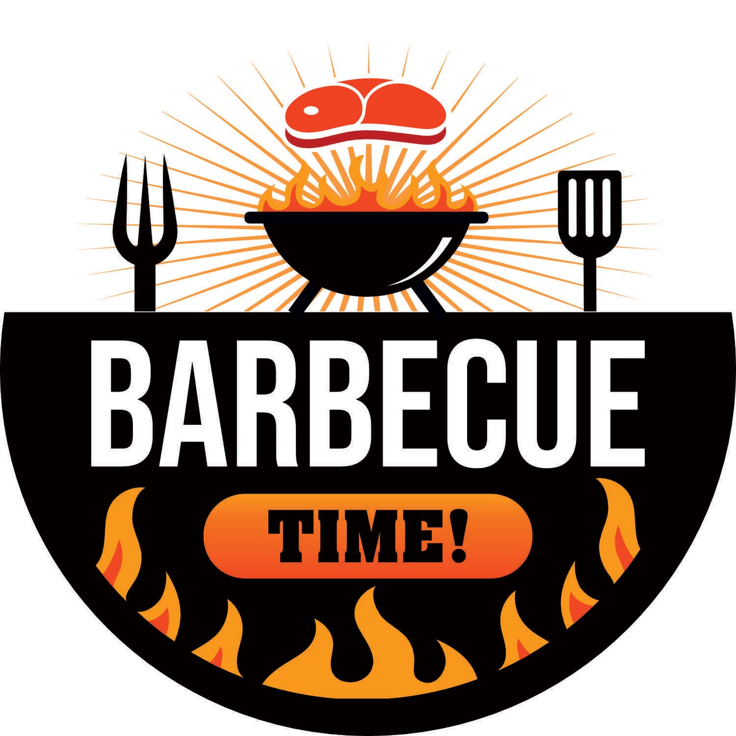 039-Wall clock with neon - BBQ time