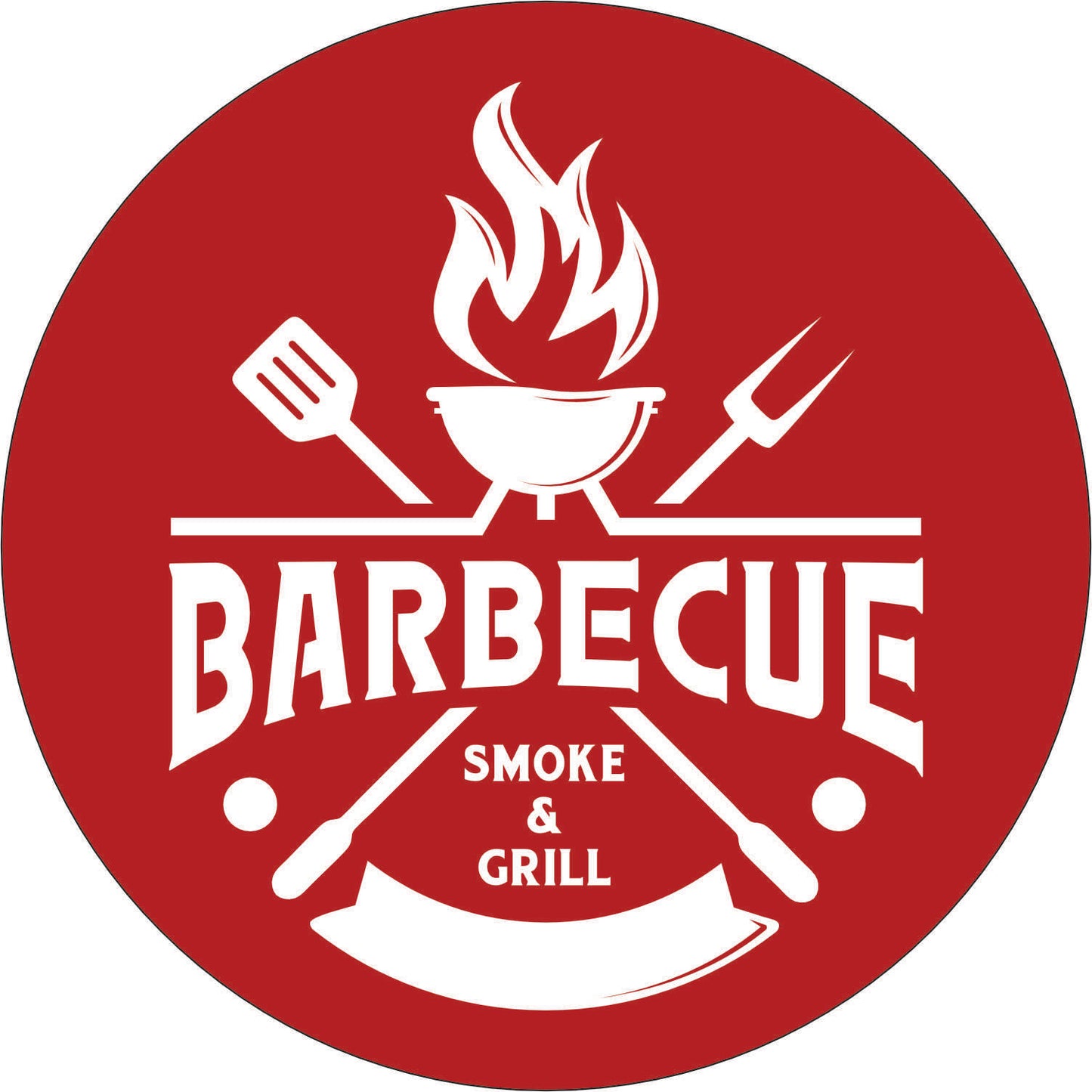 047-Wall clock with neon - BBQ Smoke & Grill