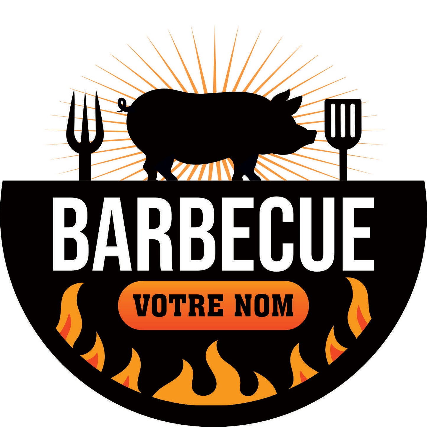 059-1-Horloge néon - Barbecue votre nom personnalisé