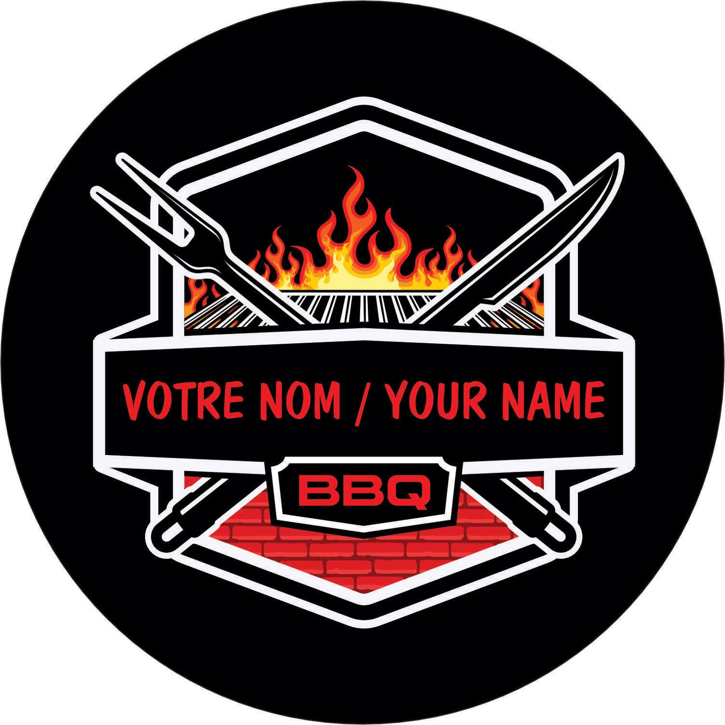 090-Neon clock - Custom BBQ your name
