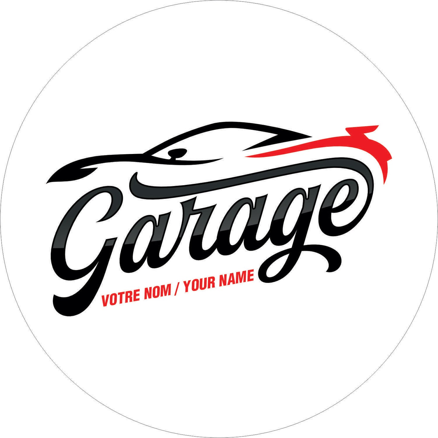 092-Wall clock - Custom Garage your name
