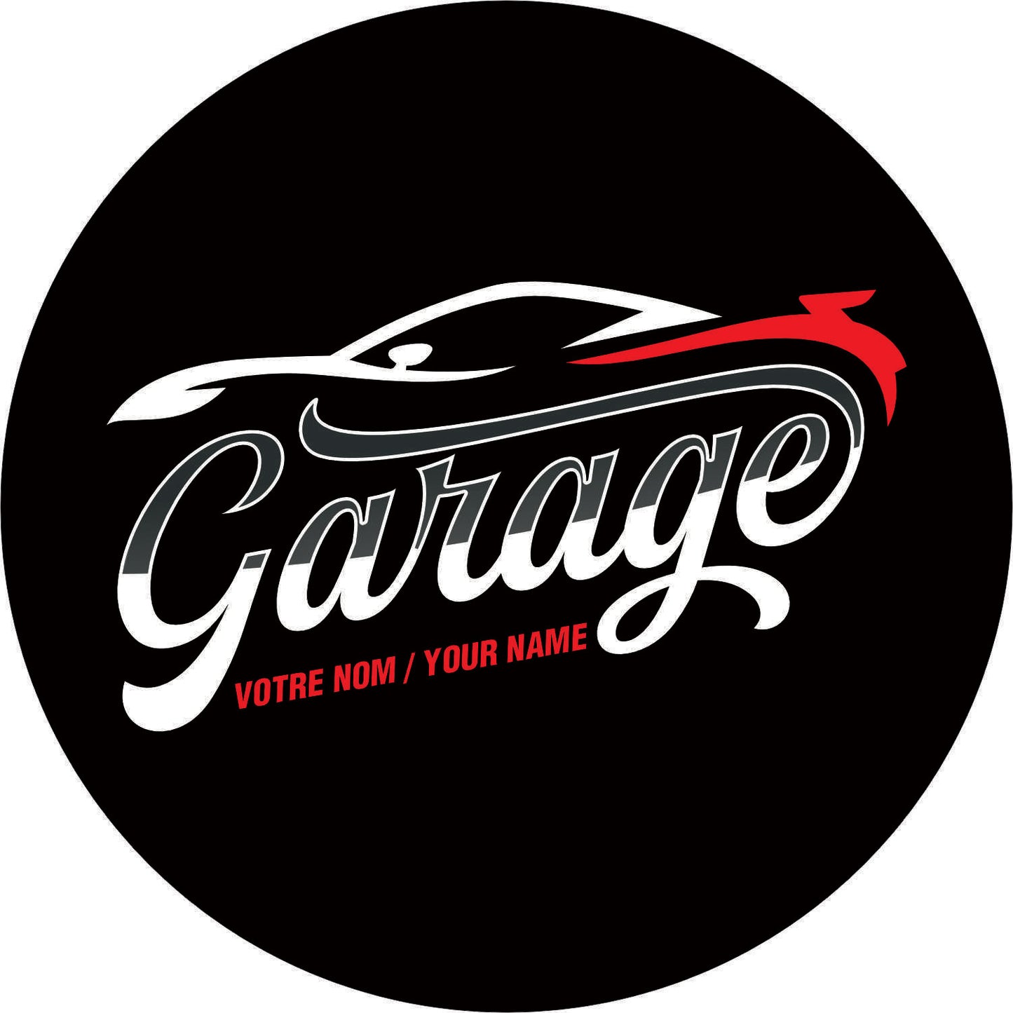 093-Wall clock - Custom Garage your name