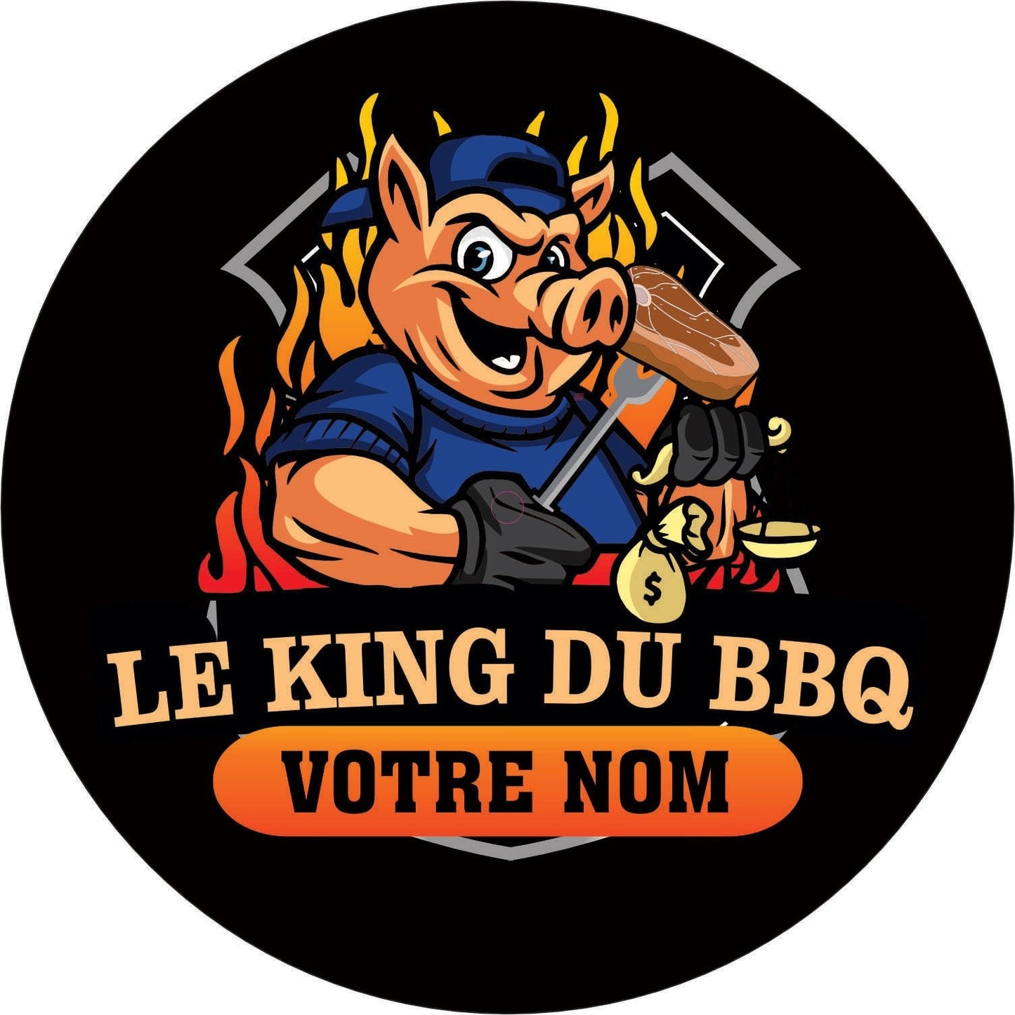 005 - 1 - Horloge néon - Le king du BBQ personnalisé - SignOclocK