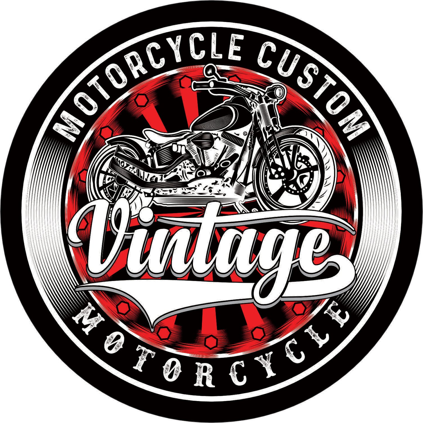 194-Wall clock - Vintage Motorcycle