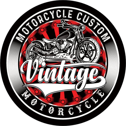 194-Enseigne lumineuse simple face - Moto Vintage