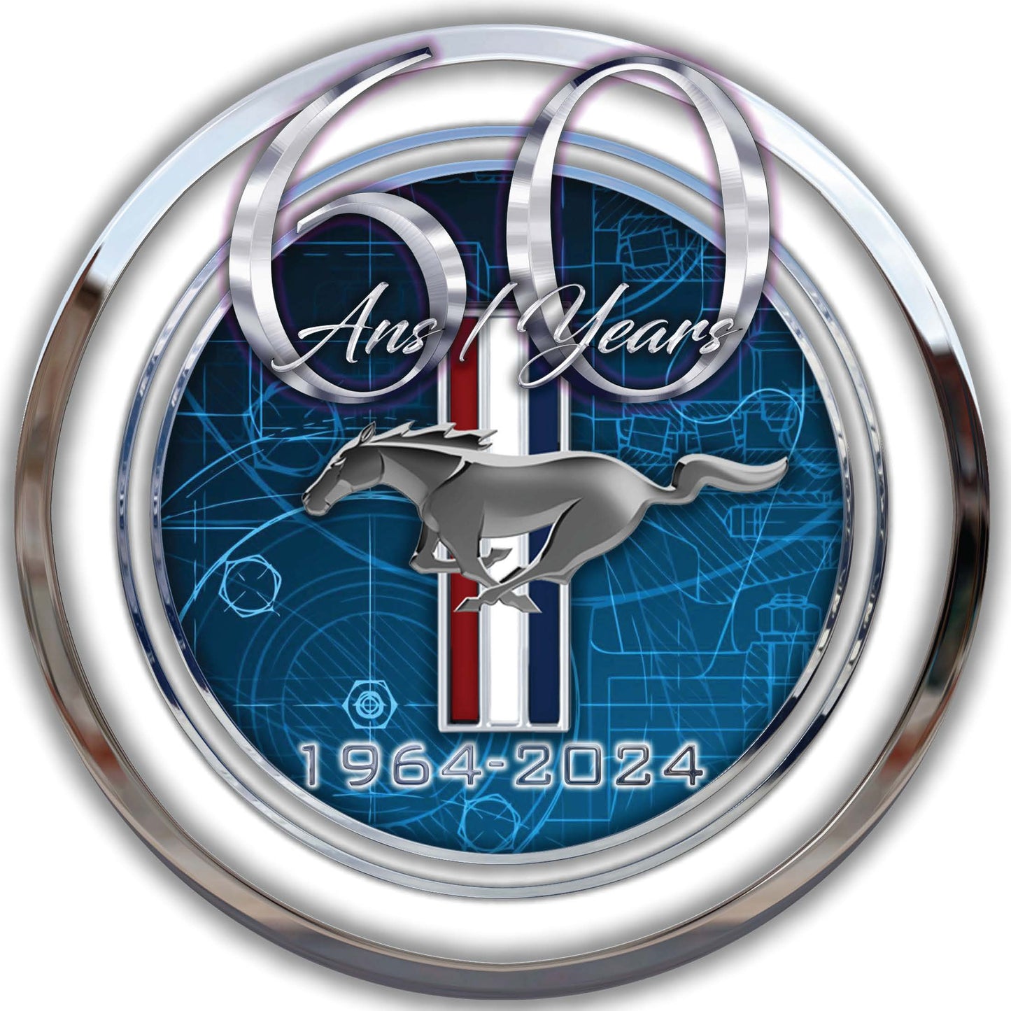207 Horloge néon – Mustang Édition Spécial 60 ans