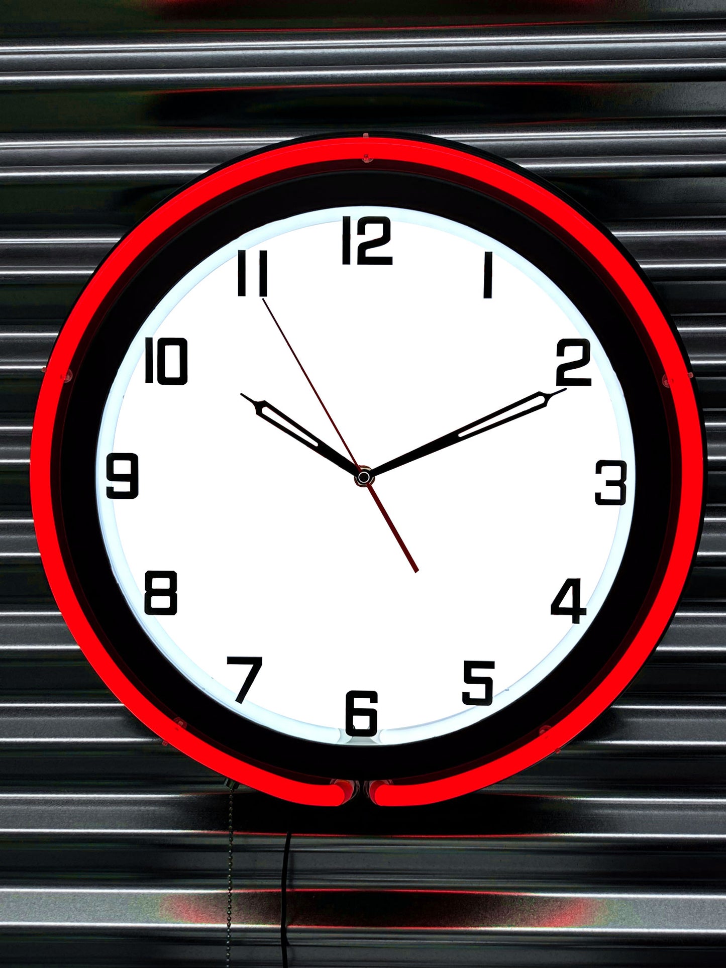 Wall clock with neon - Customizable