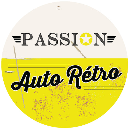Horloge néon – Passion Auto Rétro - jaune
