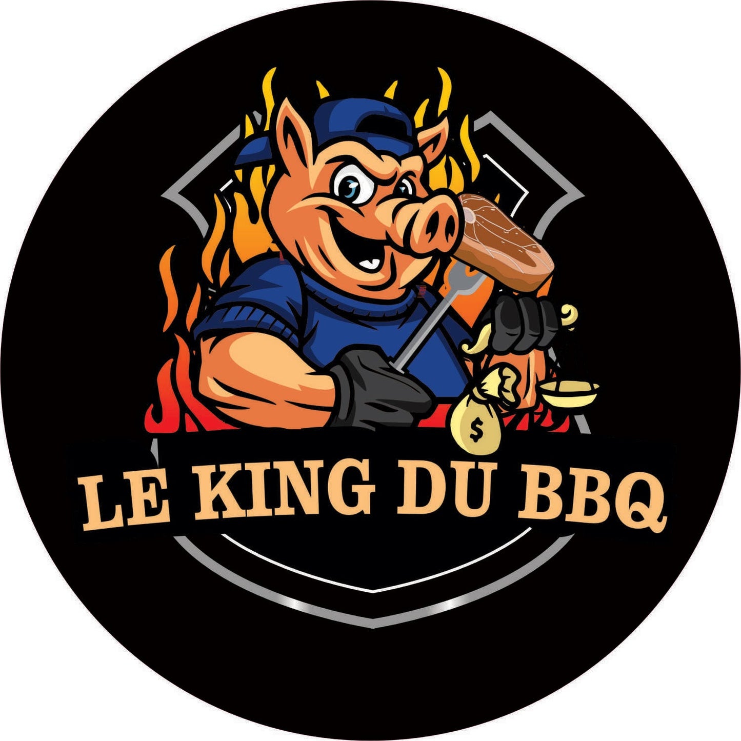 005-Enseigne lumineuse simple face - Le king du BBQ
