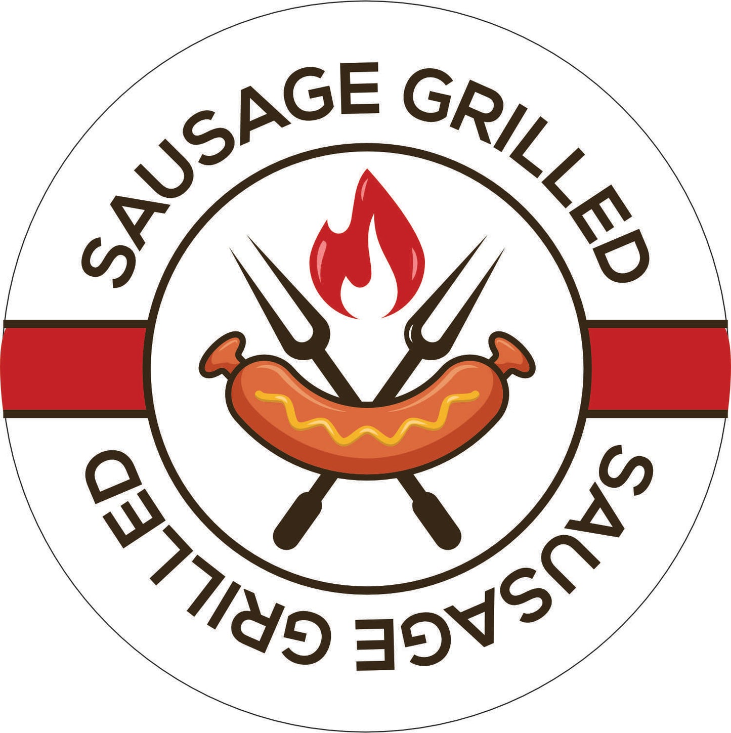 055-Wall clock with neon - BBQ Sausage Grilled