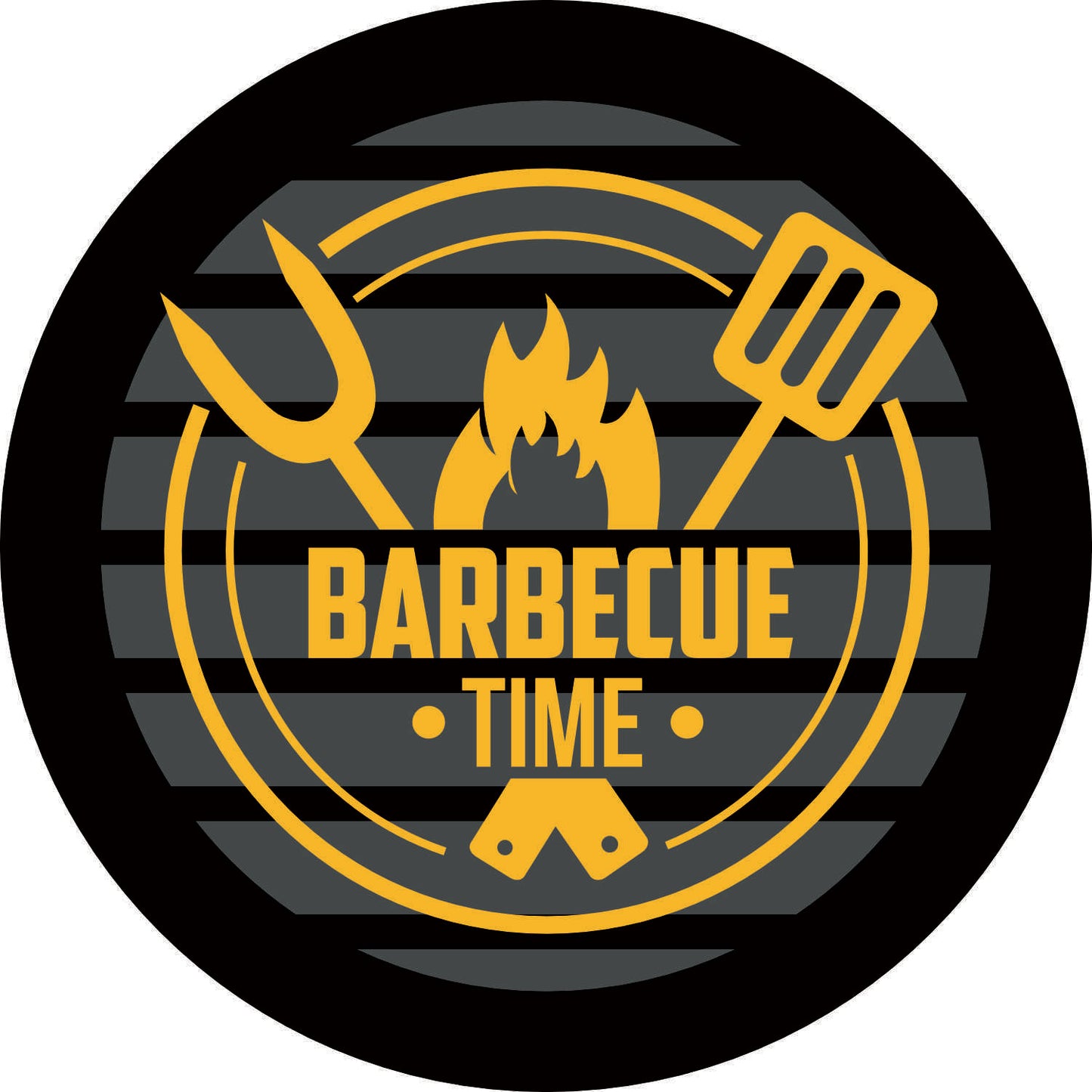 056-Wall clock with neon - BBQ Time