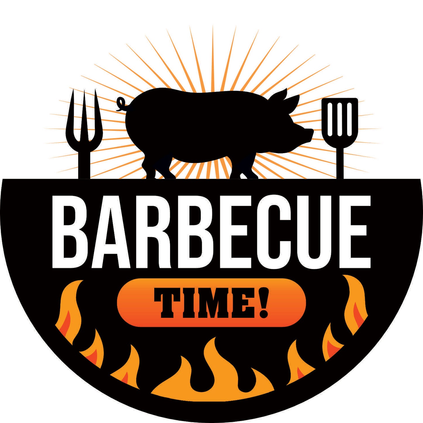 059-Wall clock with neon - BBQ Time