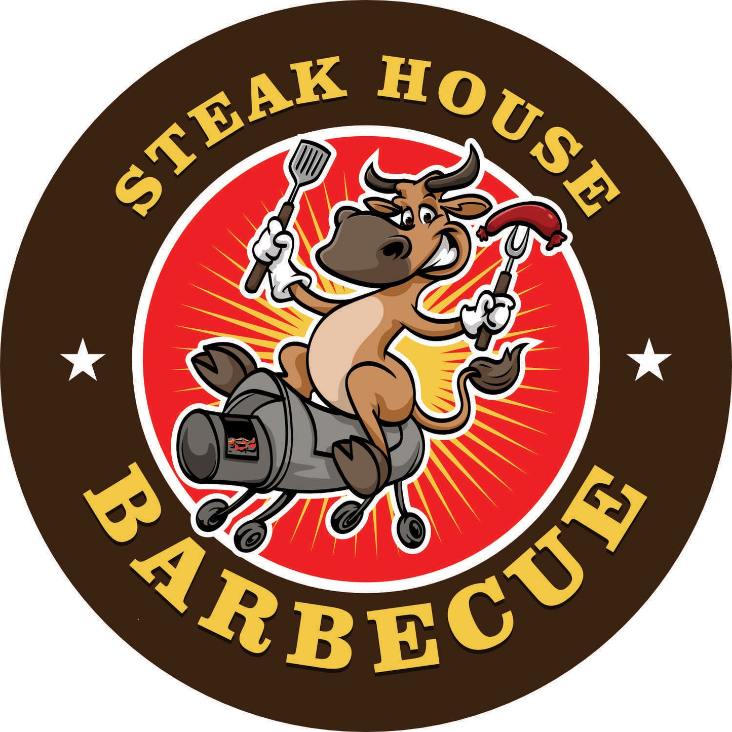 103-Horloge néon - BBQ Steak House Barbecue